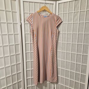 J. McLaughlin Stripe Cap Sleeve Jersey Dress Sz XS